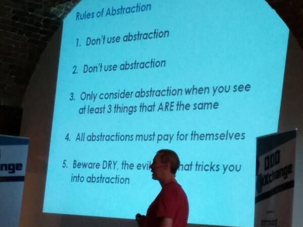 Slide: 3 rules of abstraction.